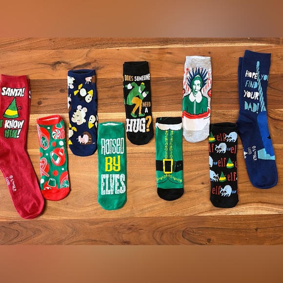 9 Pairs Christmas Elf Socks - Never Worn - Picture 2 of 16